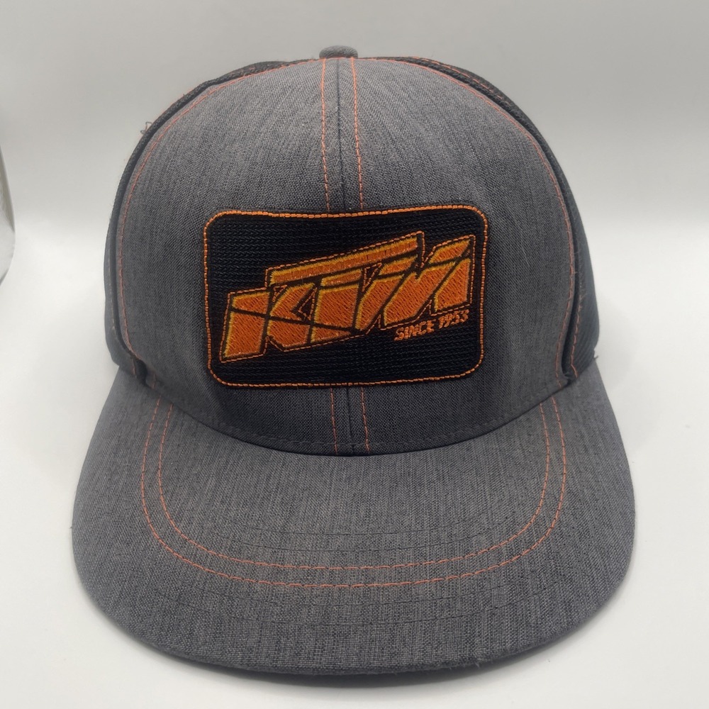 Nice Embroidered Patch KTM Motorsport Hat Snap Back Gray Black Orange